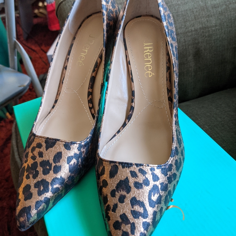 Animal print shoes.